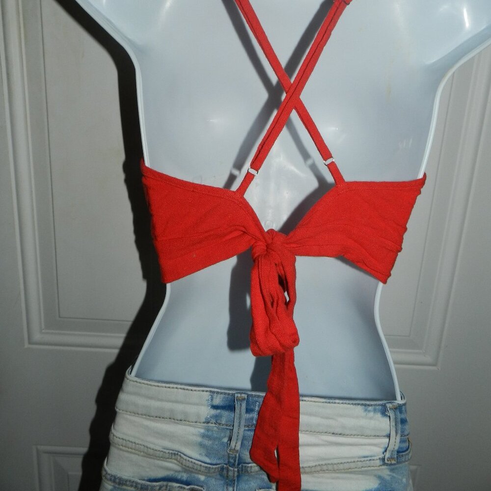 Altar'd State Vibrant solid red strappy crop tank top Small NWT🆕📦⌚🏃🏻💨⚡🚚 - Picture 11 of 15